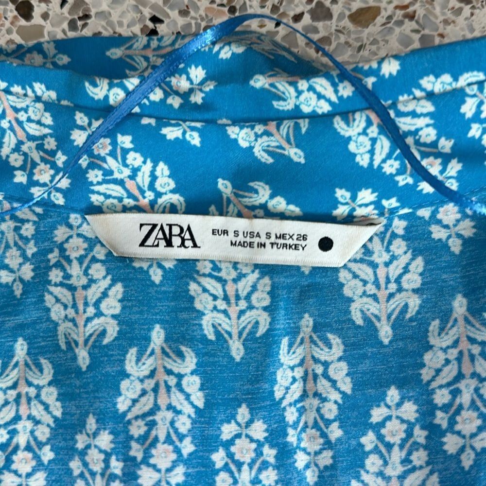 Zara Blue Ruffled Mini Sundress - Picture 2 of 5